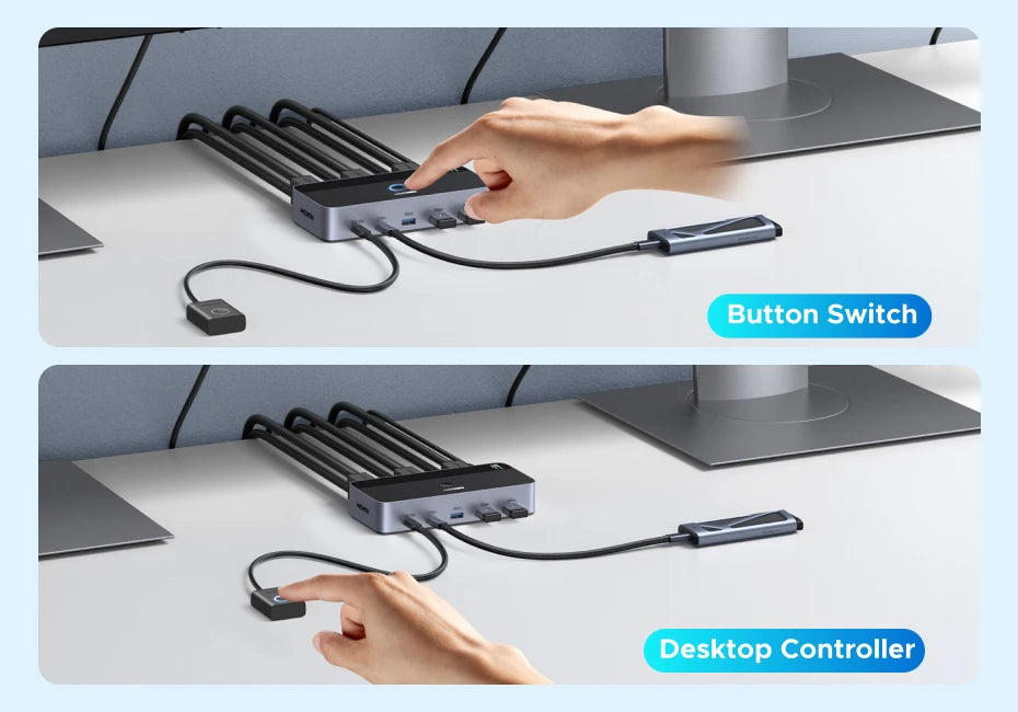 Dual Monitor HDMI KVM Switch for 2 PCs 4K 60Hz - 14