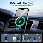 Magnetic Wireless Car Charger and Phone Mount 15W