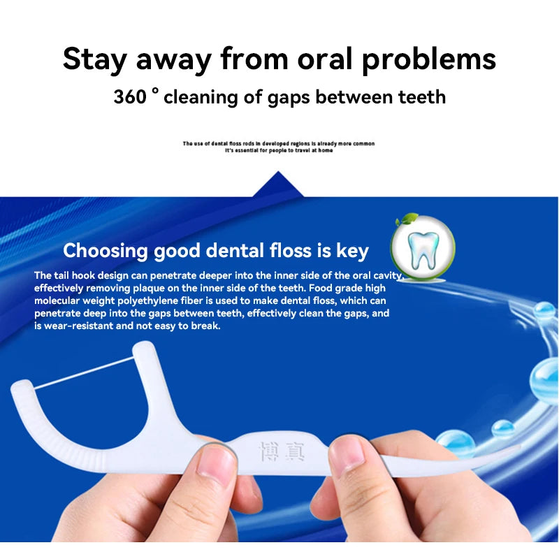 Portable Disposable Dental Floss Picks with Storage Case
