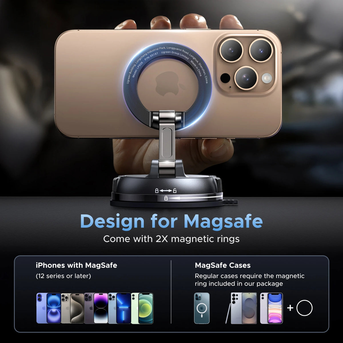 Magnetic Dashboard Car Phone Mount for Smartphones