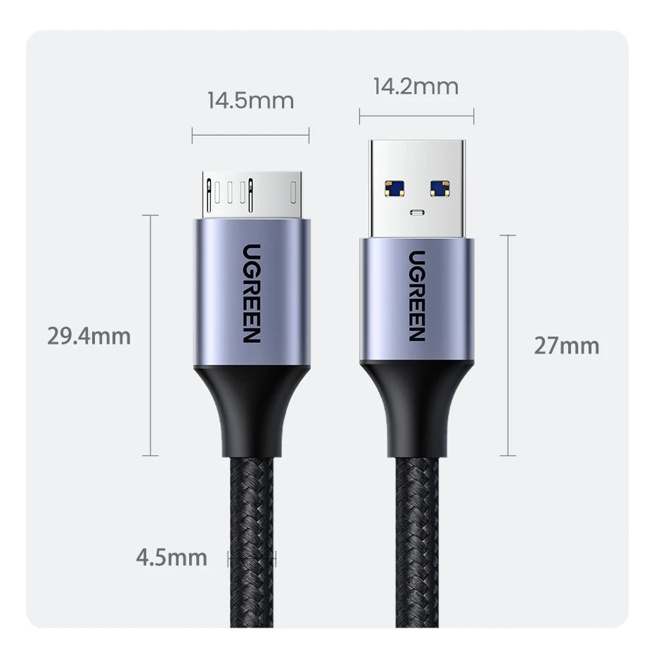 USB 3.0 to Micro B Data Cable for Hard Drives