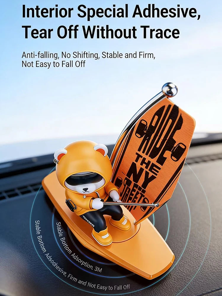 Sliding Bear Car Dashboard Ornament Decoration