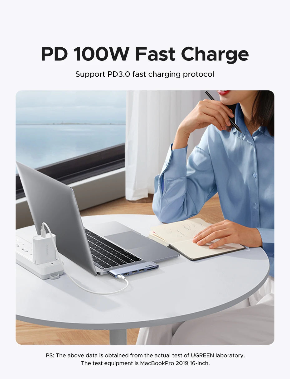 6-in-2 USB-C Hub Adapter for MacBook Pro and Air - 12