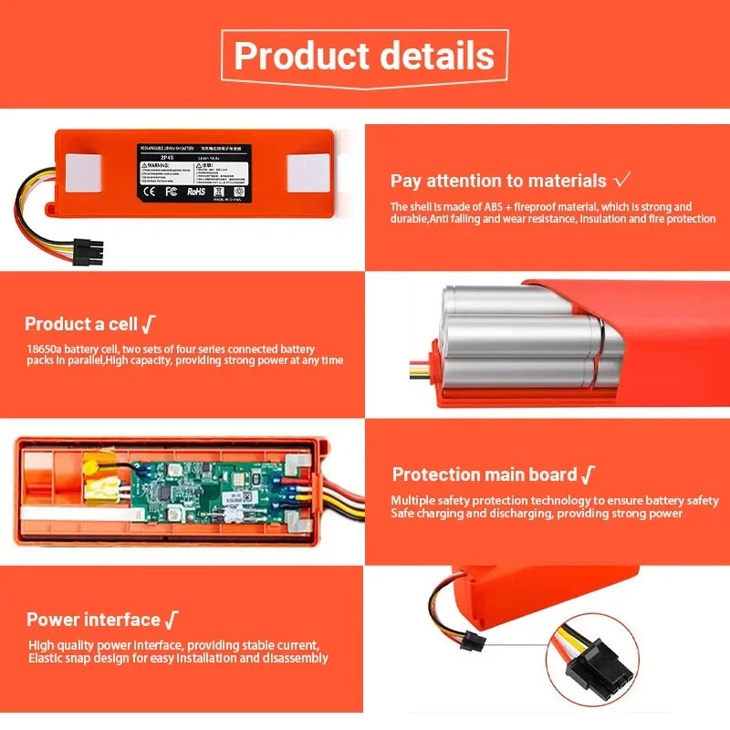 Replacement Lithium Battery for Xiaomi and Roborock Robot Vacuums