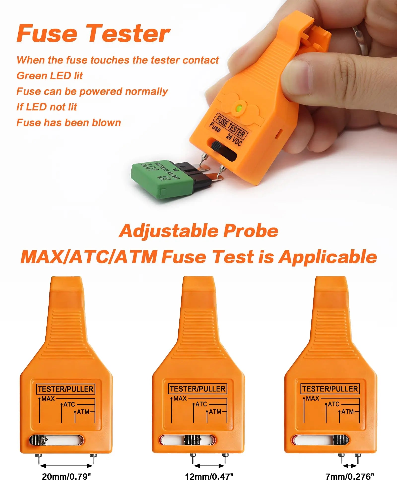 Adjustable Automotive Fuse Tester and Puller Tool - 1