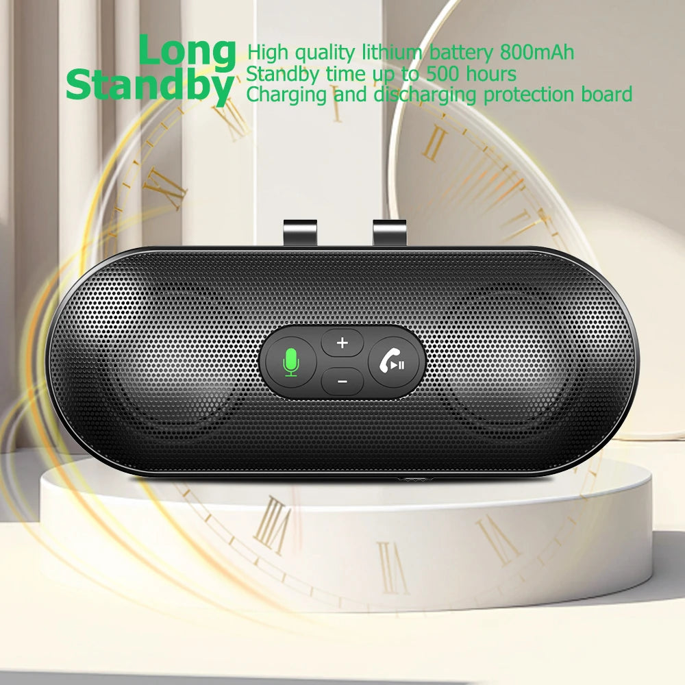 Bluetooth 5.4 Handsfree Car Kit Dual 3W Speakerphone Sun Visor Mount