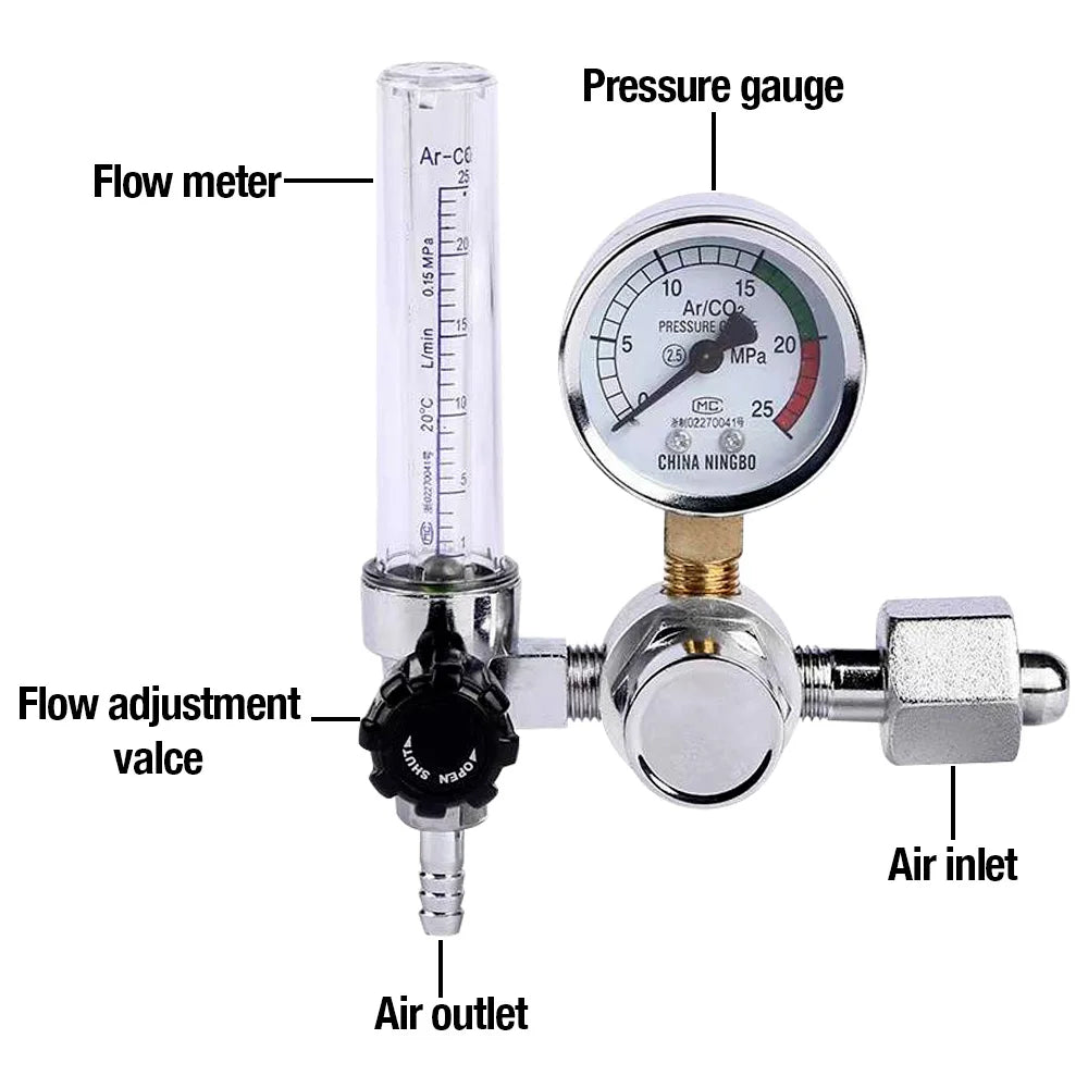 Argon CO2 Gas Pressure Regulator with Flow Meter for MIG TIG Welding - 8