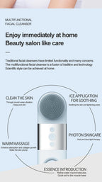 Hot and Cold Facial Cleansing Brush with Massager