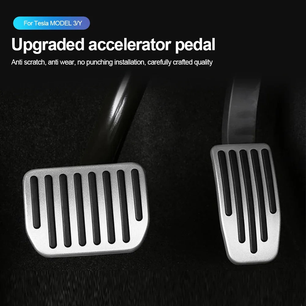 Anti-Slip Aluminum Pedal Cover Set for Tesla Model 3 and Model Y - 1
