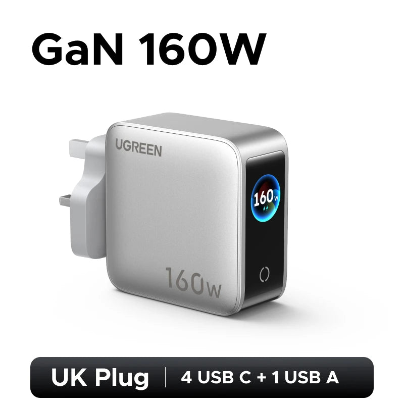 160W GaN Fast Charger with Digital Power Display