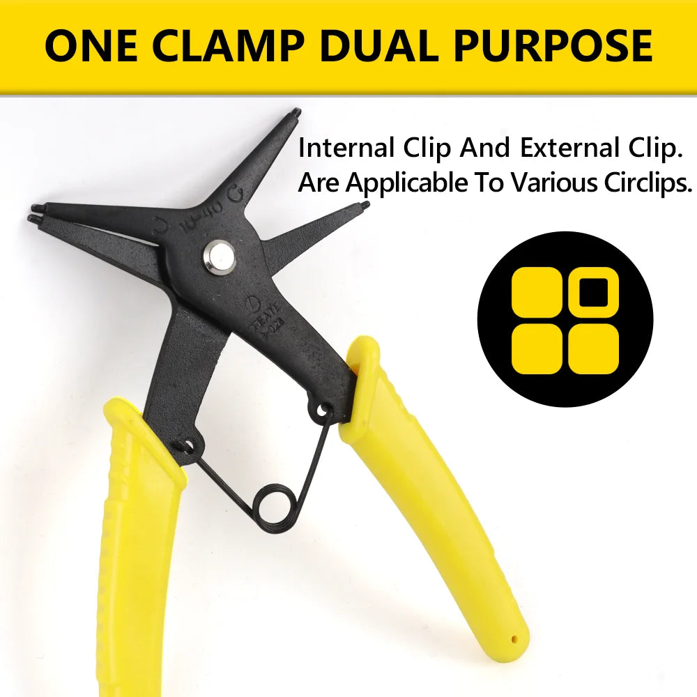 2-in-1 Dual-Purpose Circlip Pliers with 225-Piece Retaining Ring Set - 12