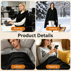 Wearable USB Graphene Heated Hooded Shawl
