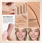 Matte Foundation Stick with Built-in Brush