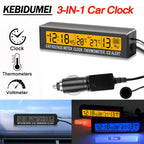3 in 1 Car Digital Clock Thermometer and Battery Voltage Voltmeter