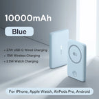 10000mAh Magnetic Wireless Power Bank for Phone and Watch