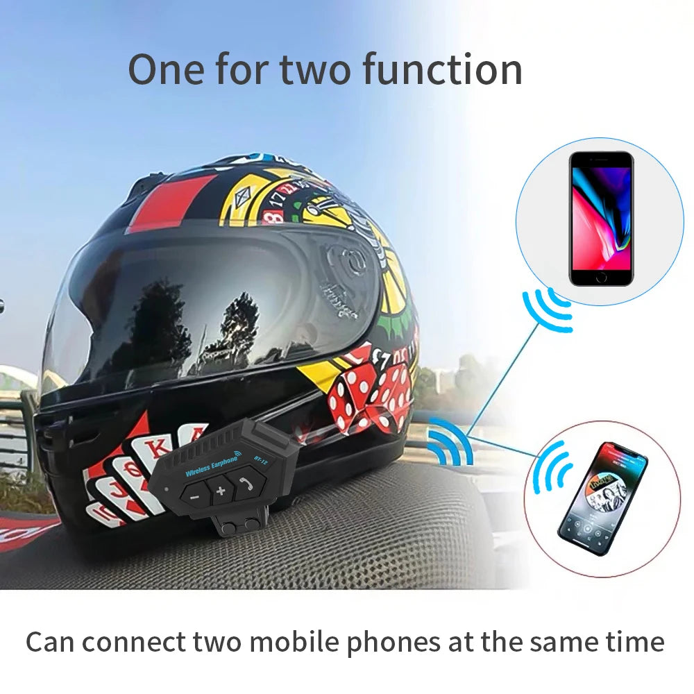 Bluetooth 5.0 Motorcycle Helmet Wireless Headset Handsfree Stereo Speaker