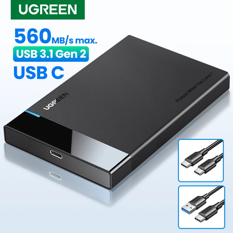 2.5" SATA to USB 3.1 Hard Drive Enclosure for SSD and HDD - 1