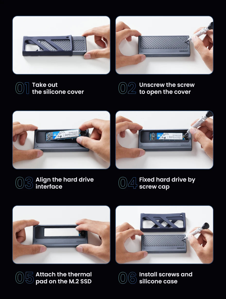 40Gbps USB4 M.2 NVMe SSD Enclosure with Cooling Fan