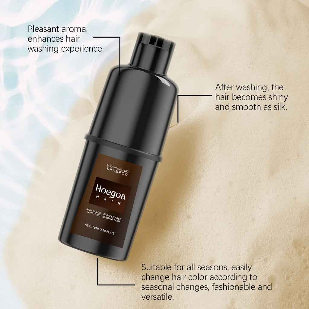 Instant Hair Color Dye Shampoo for Easy Grey Coverage