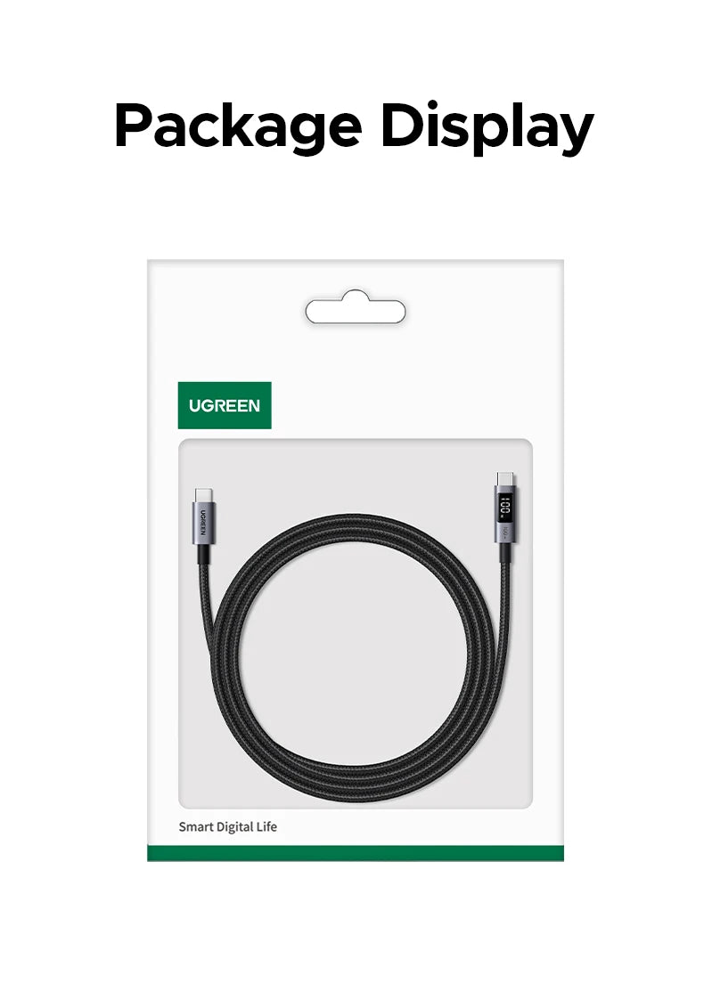 100W USB-C Fast Charging Cable with Digital Power Display