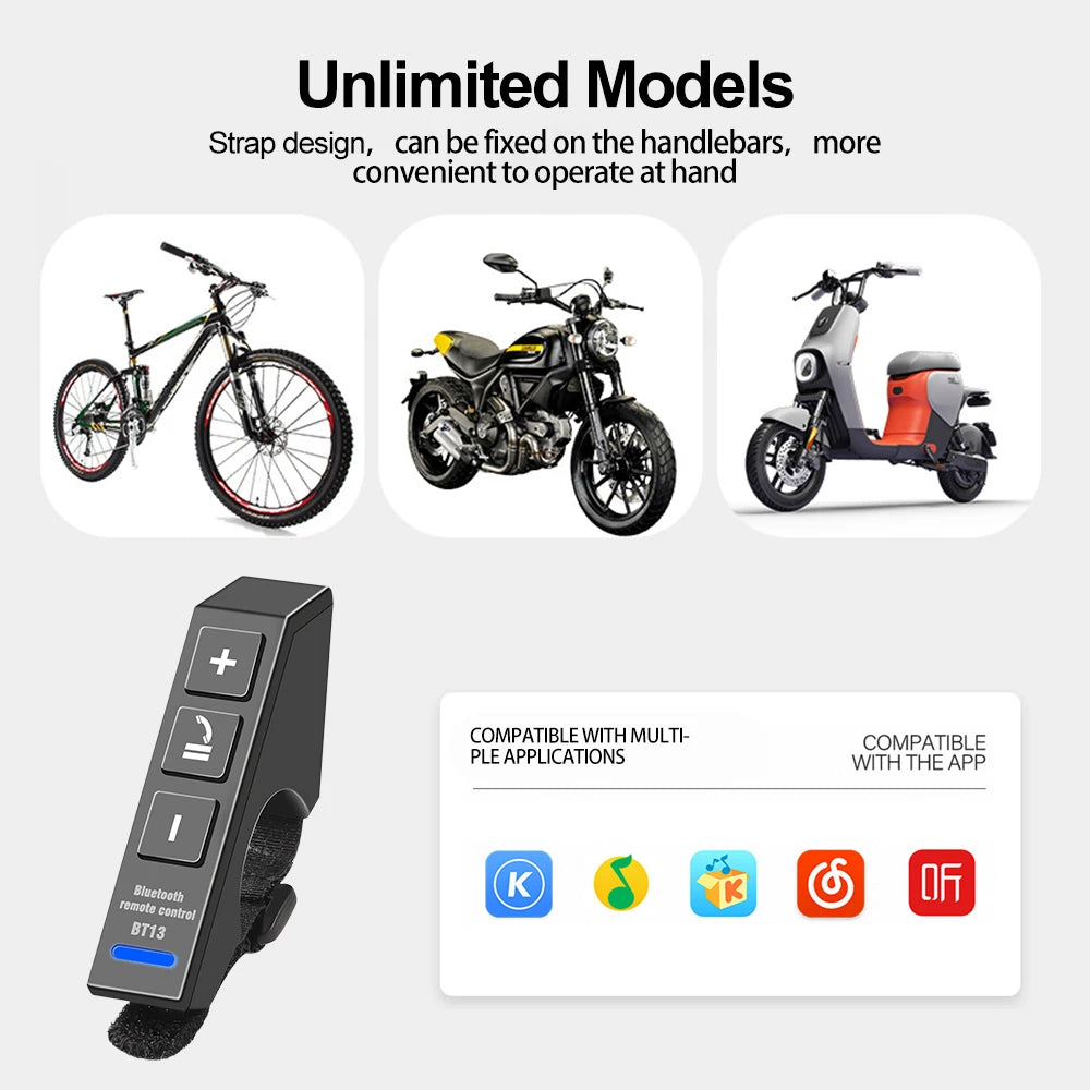 Bluetooth 5.4 Motorcycle Handlebar Media Remote Control - 10