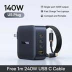140W GaN Fast Wall Charger for Laptops and Smartphones