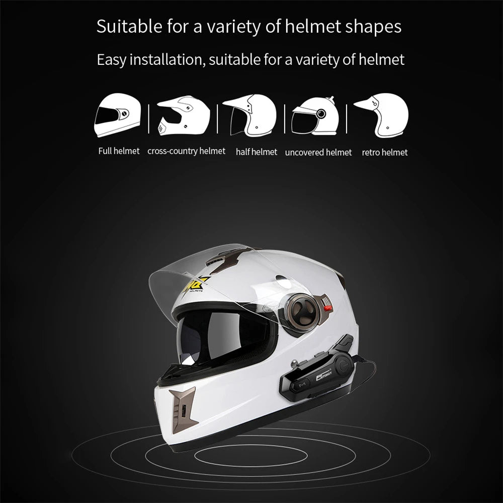 Bluetooth 5.0 Motorcycle Helmet Intercom Headset