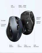 Ergonomic Dual-Mode Bluetooth 5.0 & 2.4G Silent Wireless Mouse