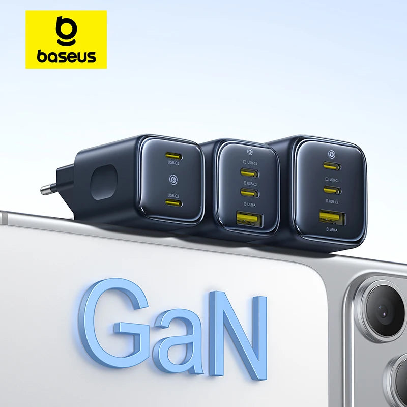 100W GaN Fast Wall Charger with 3 Ports for Laptops and Phones