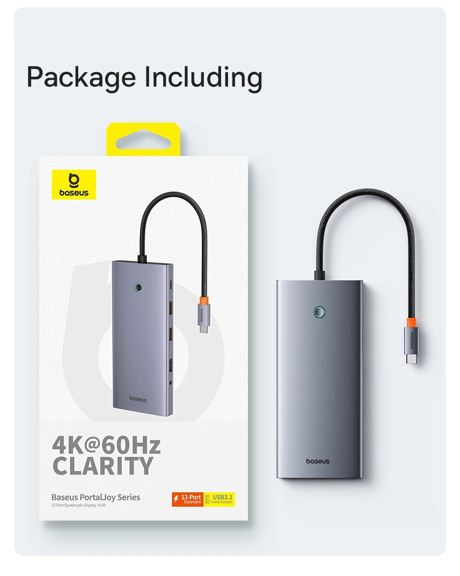 13-in-1 USB-C Hub with 4K Quadruple Display and 100W PD Charging - 26