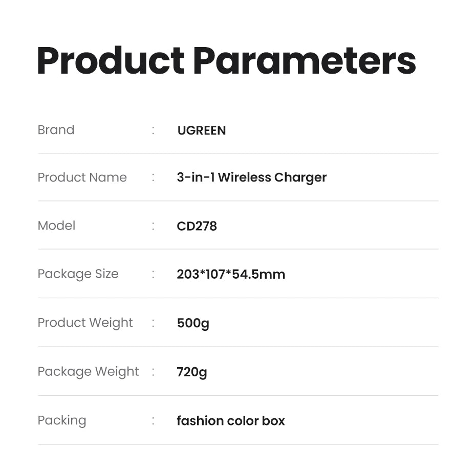 3-in-1 Magnetic Wireless Charging Station for iPhone and Apple Watch