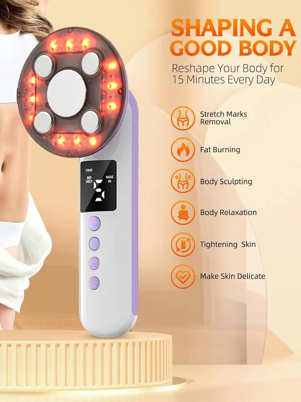 3-in-1 Ultrasonic EMS Body Slimming and Skin Tightening Massager