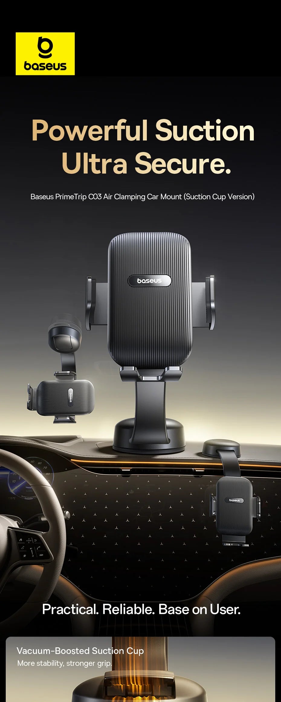 Adjustable Suction Cup Car Phone Holder for Dashboard and Windshield - 23