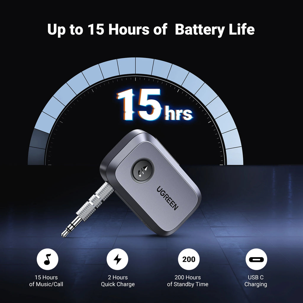 Bluetooth 5.3 Car Audio Receiver with 3.5mm Aux Adapter