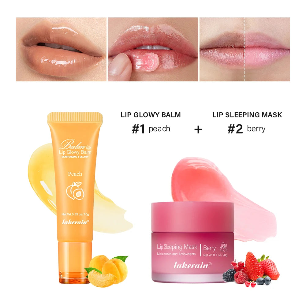 Moisturizing Lip Balm and Night Sleeping Mask Set