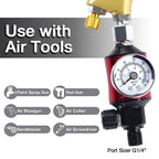 Paint Spray Gun Air Regulator with Water Separator Gauge