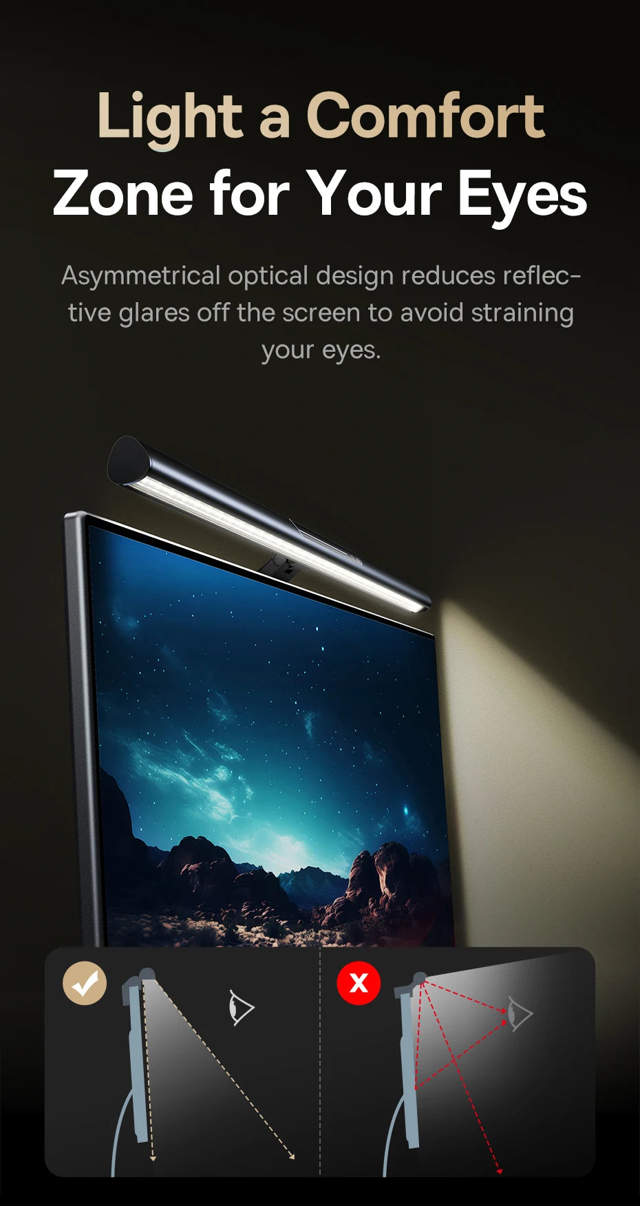 Magnetic LED Computer Monitor Light Bar for Eye Protection - 9