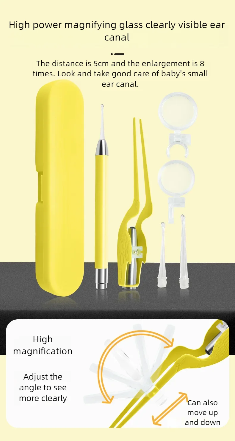 LED Illuminated Ear Wax Removal Tool Kit for Adults and Kids - 7