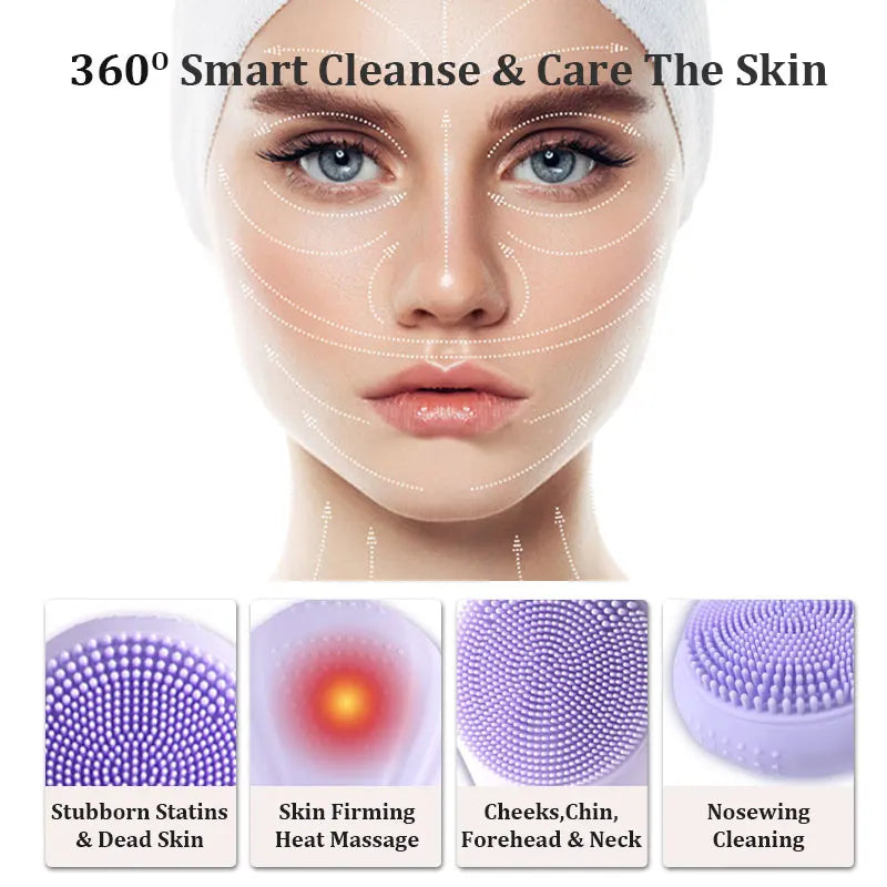 Sonic Electric Facial Cleansing and Massaging Brush - 4