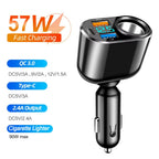 120W 4-in-1 Fast Car Charger with Dual USB and Type-C