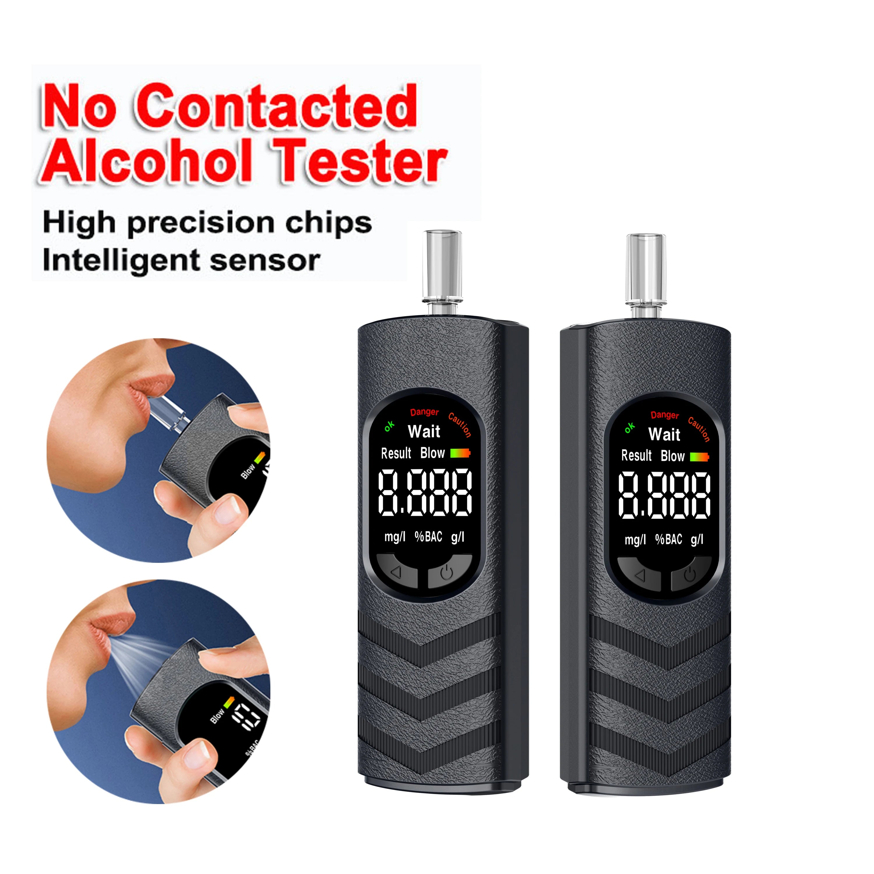 Digital LCD Alcohol Breathalyzer Contactless Portable Detector