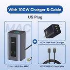 12-in-1 USB-C Docking Station for MacBook and Windows Laptops