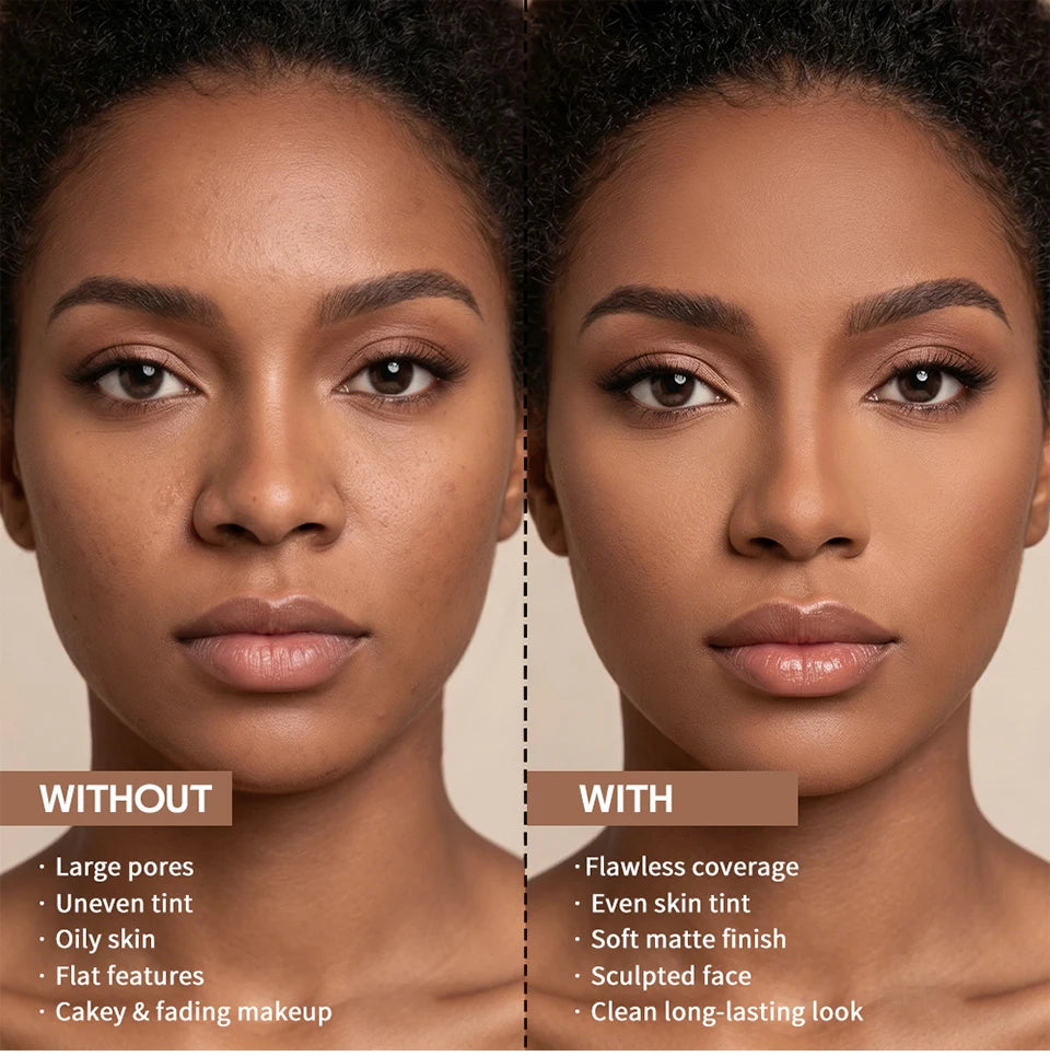Matte Pressed Bronzing Powder for Contouring and Oil Control