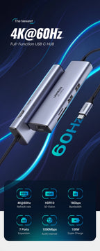 7-in-1 USB-C Hub with 4K 60Hz HDMI and 100W Power Delivery