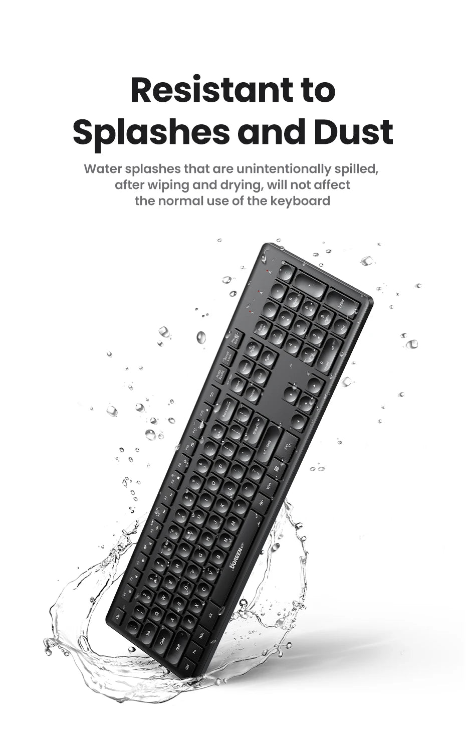 Wireless 2.4GHz Full-Size Computer Keyboard for Laptop and Desktop - 20