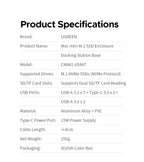 11-in-1 Docking Station for Mac Mini M4 with M.2 SSD Enclosure