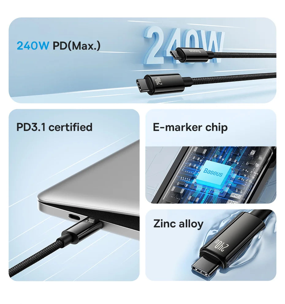 240W USB-C to USB-C PD 3.1 Fast Charging Cable