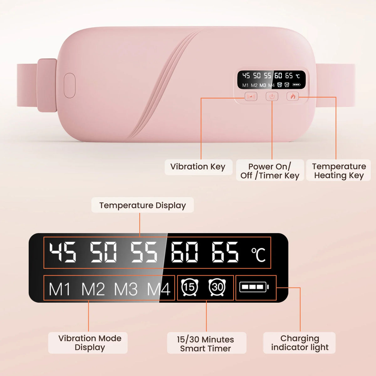 Portable Heated Massage Belt for Menstrual Cramps