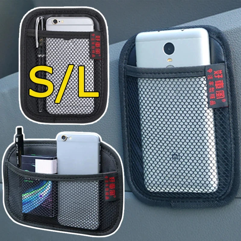 Adhesive Mesh Car Interior Storage Pocket for Phones and Accessories