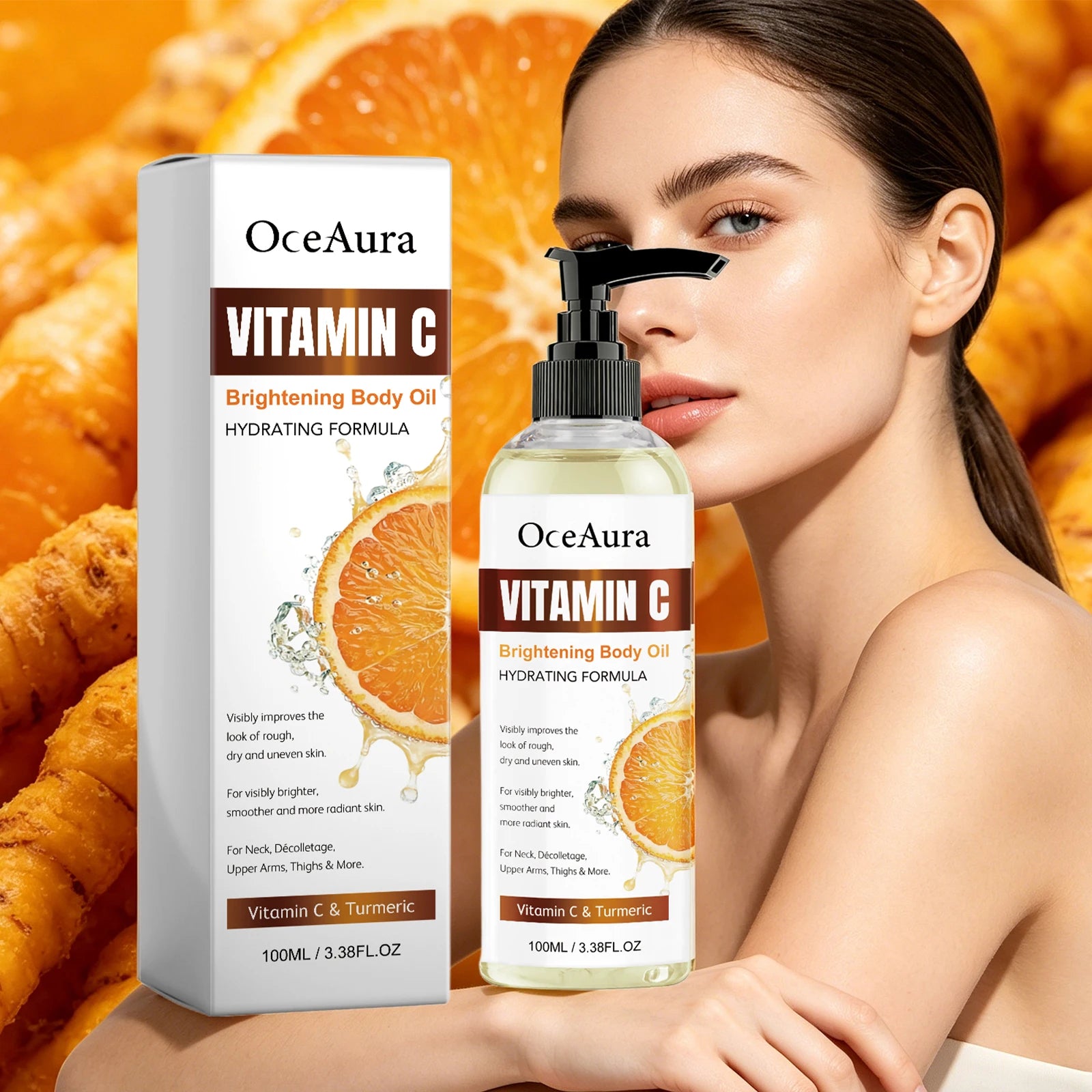 Turmeric Vitamin C Glow Body Oil for Brightening and Hydration - 7